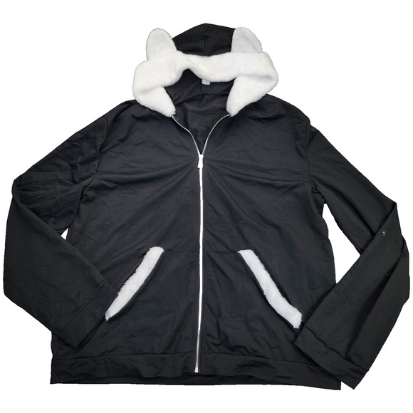 Womens / Girls Cute Hooded Sweatshirt with Cat Ears Full Zip Up 3XL - Picture 1 of 6